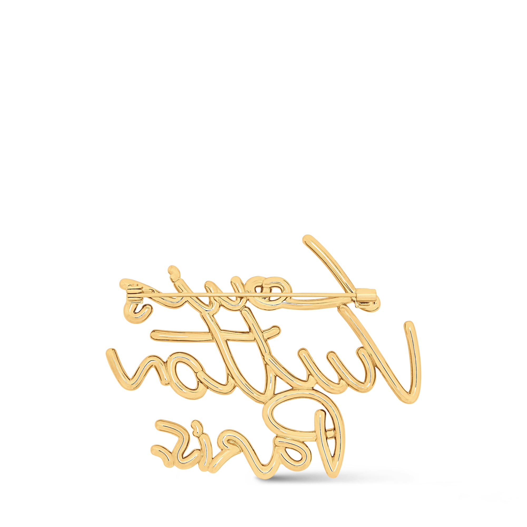 LV Script Brooch . - Luxury Fashion Jewellery - M03098 Gold